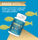 Omega 3 Fish Oil 1000mg 3-Pack | 300 Mini Softgels EPA & DHA | Organic Wellness Hub