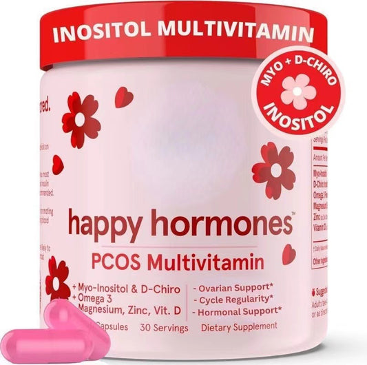 Happy Hormones PCOS Multivitamin with Myo-Inositol & D-Chiro | Women's Hormonal Support | Organic Wellness Hub