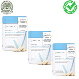 Happy V Women's Daily Prebiotic + Probiotic 3-Pack | 20 Billion CFUs | Vaginal & Gut Health | pH Balance | 180 Vegan Capsules | 6-Month Supply