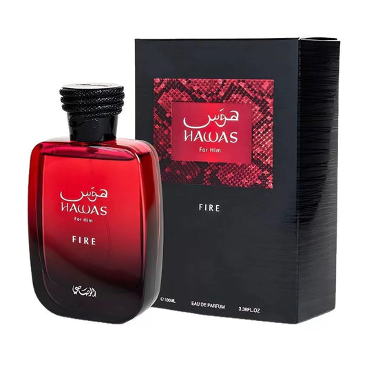 Hawas Fire For Him Eau de Parfum 100ml | Long-Lasting Men's Luxury Fragrance | Organic Wellness Hub