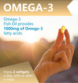 Omega 3 Fish Oil 1000mg Extra Strength EPA & DHA | 100 Mini Softgels | Organic Wellness Hub