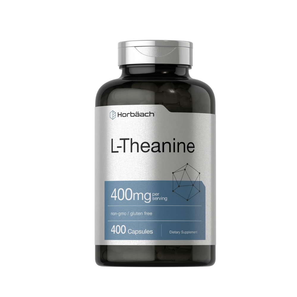 Horbaach L-Theanine 400mg | 400 Capsules | Non-GMO & Gluten Free | Calm Focus & Stress Relief Supplement | Organic Wellness Hub
