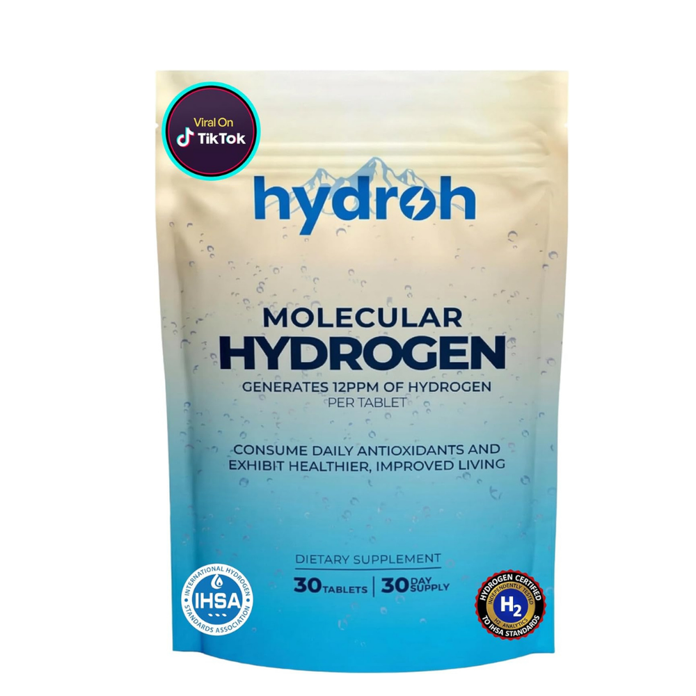 Hydroh Molecular Hydrogen Tablets | 12PPM H2 Antioxidant Supplement | IHSA Certified | Viral on TikTok | 30 Tablets 30-Day Supply | Energy, Hydration & Wellness - Organic Wellness Hub