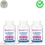 Just Thrive Probiotic & Antioxidant 3-Pack Bundle — 100% Spore-Based | 270 Veggie Caps | Best Value Gut Health Supplement | Lab Tested
