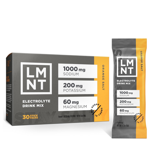 LMNT Orange Salt Electrolyte Drink Mix – 30 Stick Packs | 1000mg Sodium, Zero Sugar | Organic Wellness Hub
