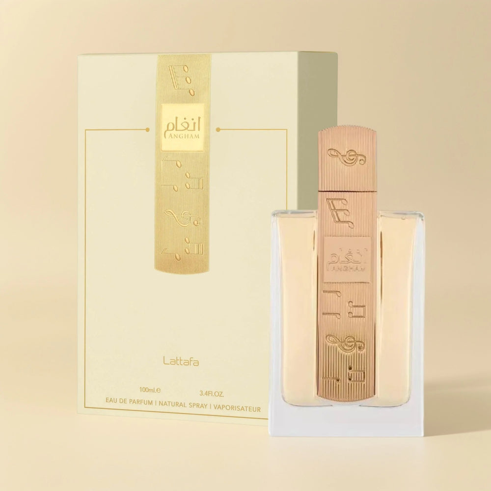 Lattafa Angham Eau de Parfum 100ml | Golden Amber Musical Fragrance - Organic Wellness Hub