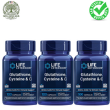 Life Extension Glutathione, Cysteine & C - 100 Capsules (Pack of 3) | Immune Support Amino Acid Supplement - Organic Wellness Hub