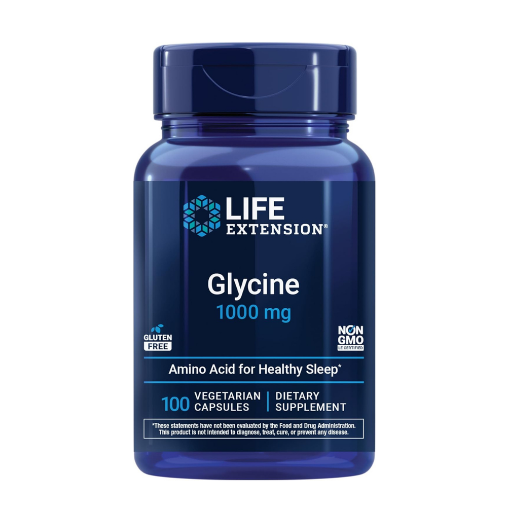 Life Extension Glycine 1000mg, Amino Acid for Healthy Sleep, 100 Vegetarian Capsules - Organic Wellness Hub