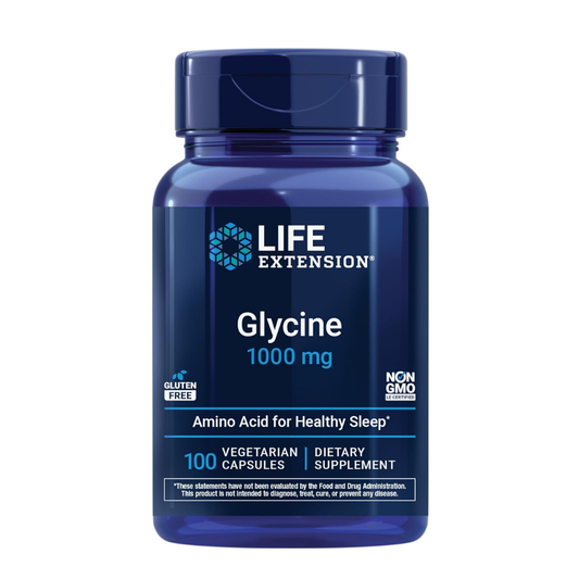 Life Extension Glycine 1000mg, Amino Acid for Healthy Sleep, 100 Vegetarian Capsules - Organic Wellness Hub