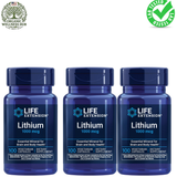 Life Extension Lithium 1000mcg 3-Pack, Essential Mineral for Brain and Body Health, 300 Vegetarian Capsules - Organic Wellness Hub