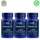 Life Extension Vitamin D3 125 mcg (5000 IU) - 60 Softgels (Pack of 3) | Bone Health & Immune Support - Organic Wellness Hub