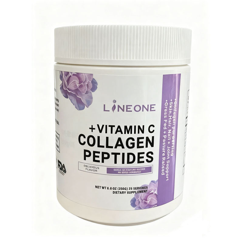LineOne +Vitamin C Collagen Peptides 250g | Grass-Fed Pasture-Raised - Skin, Hair, Nail & Joint Support ? No Added Hormones - Lab Tested | Organic Wellness Hub