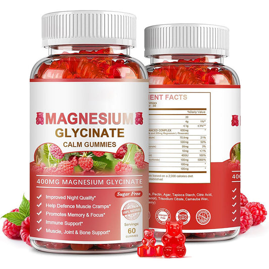 Magnesium Glycinate Calm Gummies 400mg | Sugar Free | 60 Count