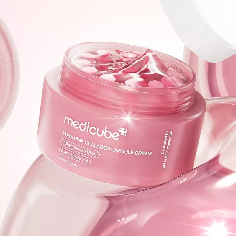 Medicube PDRN Pink Collagen Capsule Cream 55g | Niacinamide 5% + Sodium DNA for Firm, Glowing Skin