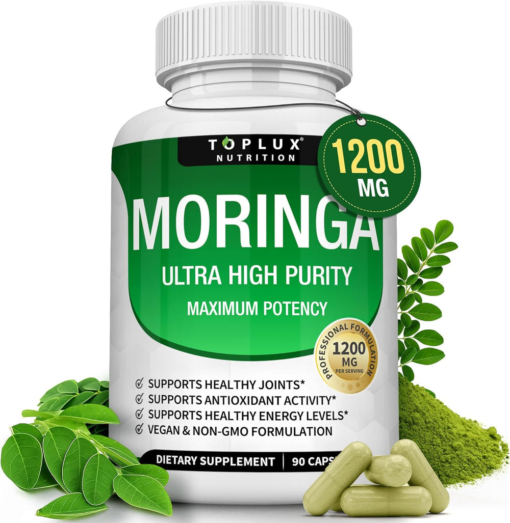 Moringa Capsules 1200mg - Ultra High Purity | Maximum Potency | Vegan & Non-GMO | Lab Tested | Organic Wellness Hub