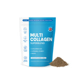Multi Collagen Superblend Powder | Hyaluronic Acid + Vitamin C + Biotin | Chocolate | 220g | Made in UK | GMP | Lab Tested ? Organic Wellness Hub