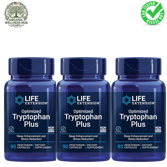 Optimized Tryptophan Plus 3-Pack (270 Capsules) - Sleep & Stress Support | Life Extension | Organic Wellness Hub