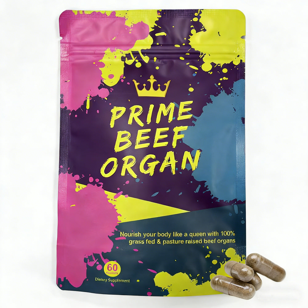 Prime Beef Organ Supplement Capsules | Grass-Fed & Pasture-Raised Beef Organs | 60 Capsules | Lab Tested | Organic Wellness Hub