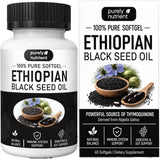 Purely Nutrient Ethiopian Black Seed Oil Softgels | 100% Pure Nigella Sativa | Thymoquinone