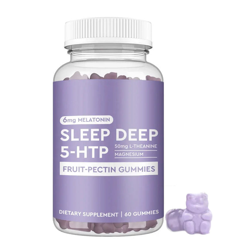 Sleep Deep 5-HTP Gummies with 6mg Melatonin, L-Theanine & Magnesium - 60 Gummies