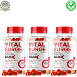 Vital Surge Gummies Max 3 Pack (180 Gummies) | Vitamin B12 & Folic Acid Energy Support | Organic Wellness Hub