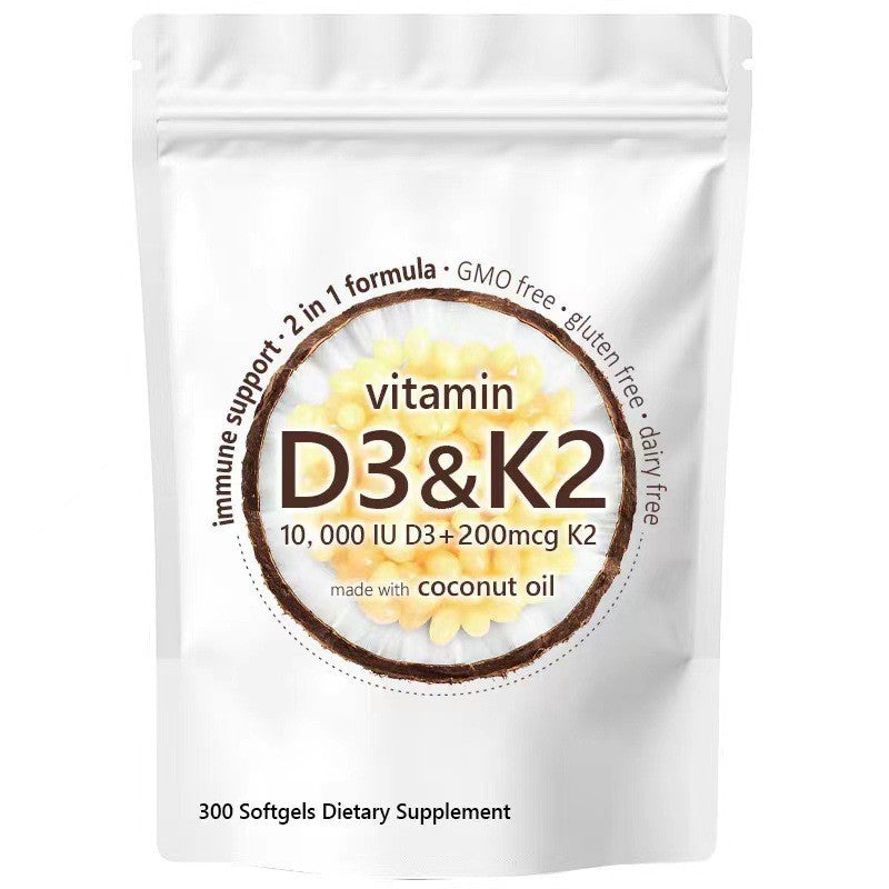 Vitamin D3 K2 10000 IU + 200mcg Supplement | Extra Strength with Coconut Oil | K2 as MK-7 | 180 Softgels | Immune Support | GMO-Free | Gluten-Free | Lab Tested ? Organic Wellness Hub