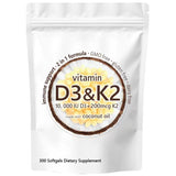Vitamin D3 K2 10000 IU + 200mcg Supplement | Extra Strength with Coconut Oil | K2 as MK-7 | 180 Softgels | Immune Support | GMO-Free | Gluten-Free | Lab Tested ? Organic Wellness Hub