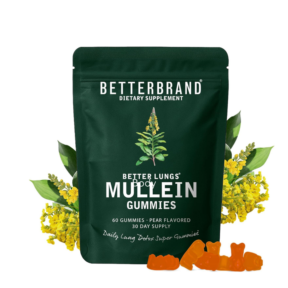 BetterBrand Mullein Gummies 3-Pack Bundle | Better Lungs® Daily Lung Detox | 180 Pear Gummies | 90-Day Supply | Lab Tested & Quality Guaranteed | Organic Wellness Hub