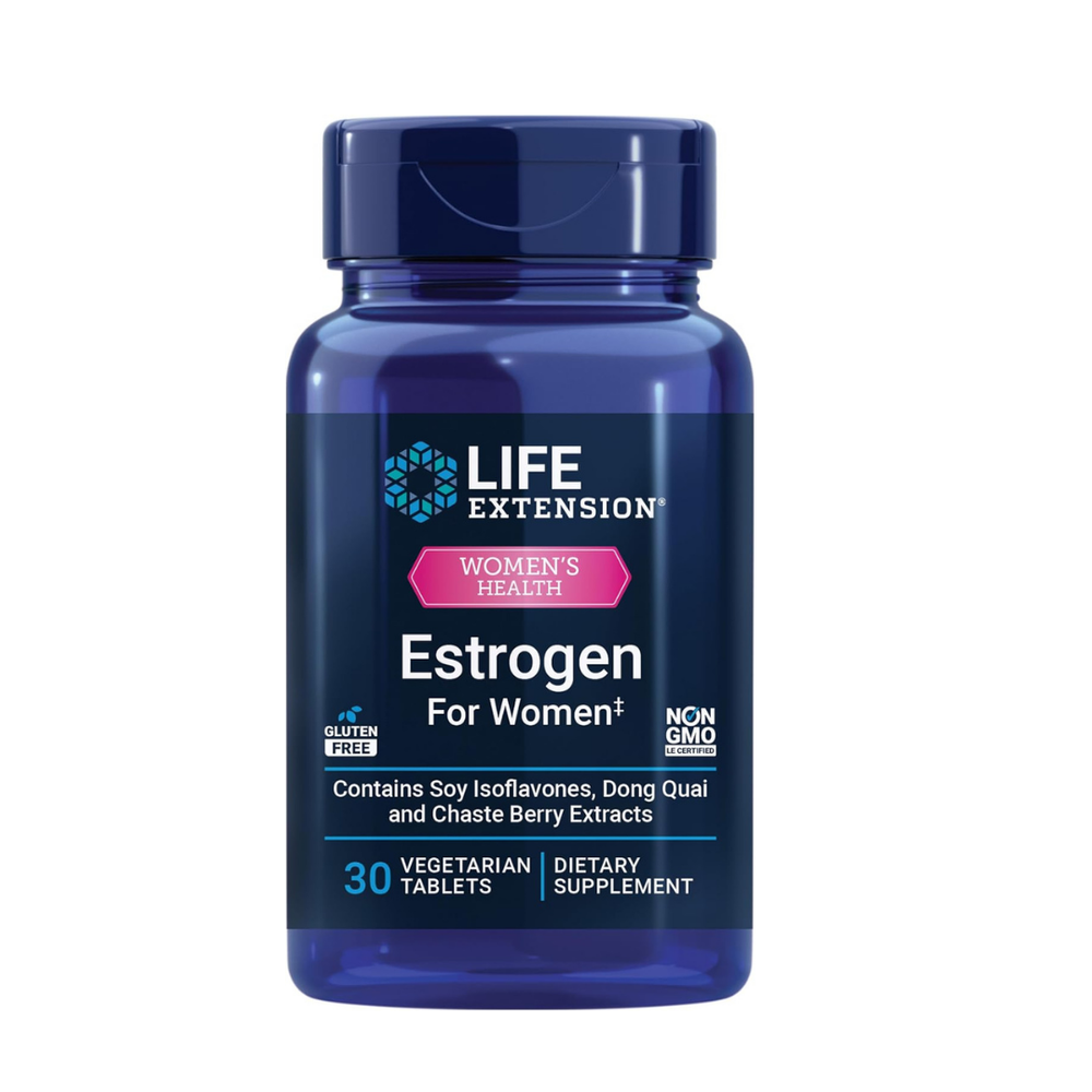 Life Extension Estrogen for Women 3-Pack, Soy Isoflavones, Dong Quai & Chaste Berry, 90 Vegetarian Tablets - Organic Wellness Hub