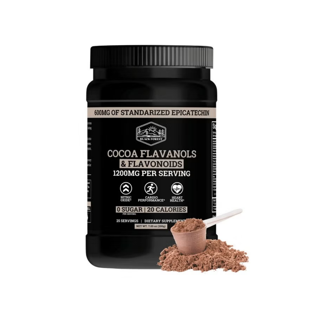 Black Forest Cocoa Flavanols & Flavonoids Powder 1200mg Per Serving- Nitric Oxide & Heart Health Support | Organic Wellness Hub