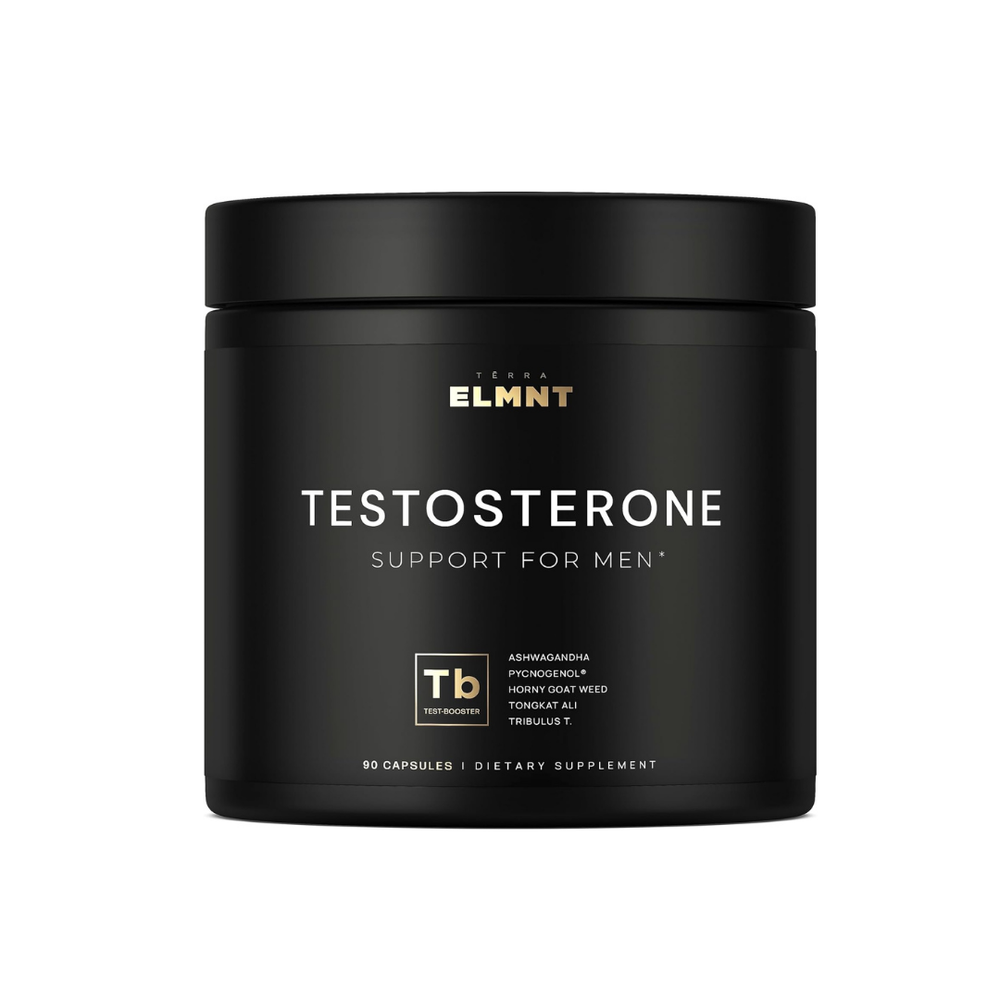 2 Pack Terra ELMNT Testosterone Support for Men – Ashwagandha, Pycnogenol, Tongkat Ali, Horny Goat Weed & Tribulus | 2 x 90 Capsules | 180 Caps Total | Natural Test Booster