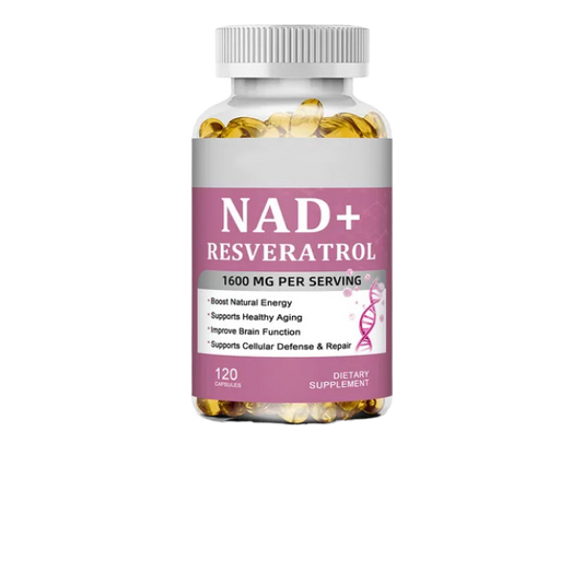 NAD+ Resveratrol Supplement 1600mg | Boost Energy, Anti-Aging & Brain Function | 120 Capsules | Lab Tested | Organic Wellness Hub