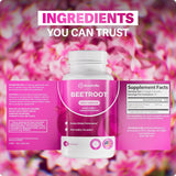 Rosabella Beetroot 1300mg | Blood Pressure, Heart Energy & Nitric Oxide Support | 100% Vegan 30-Day Supply