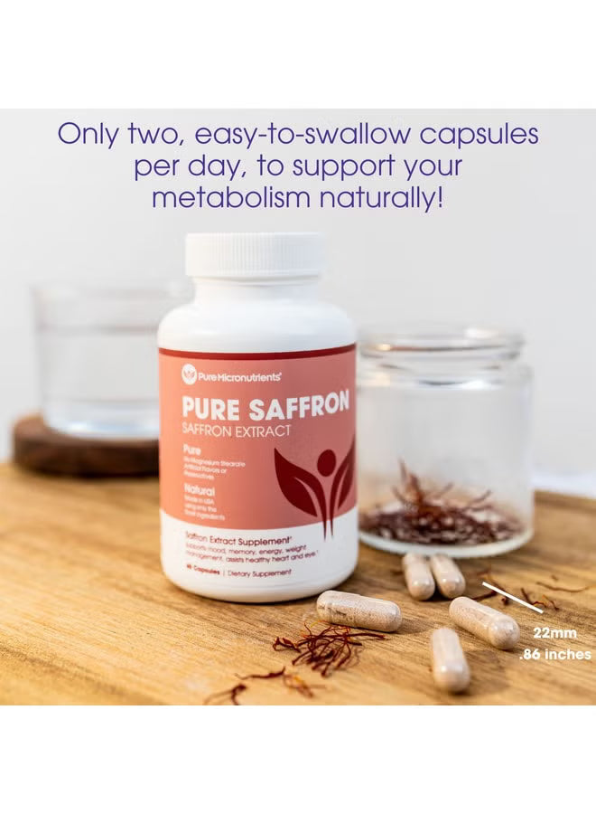 Pure Saffron Extract Supplement 3 Pack (180 Capsules) | Mood, Memory & Energy Support | Organic Wellness Hub