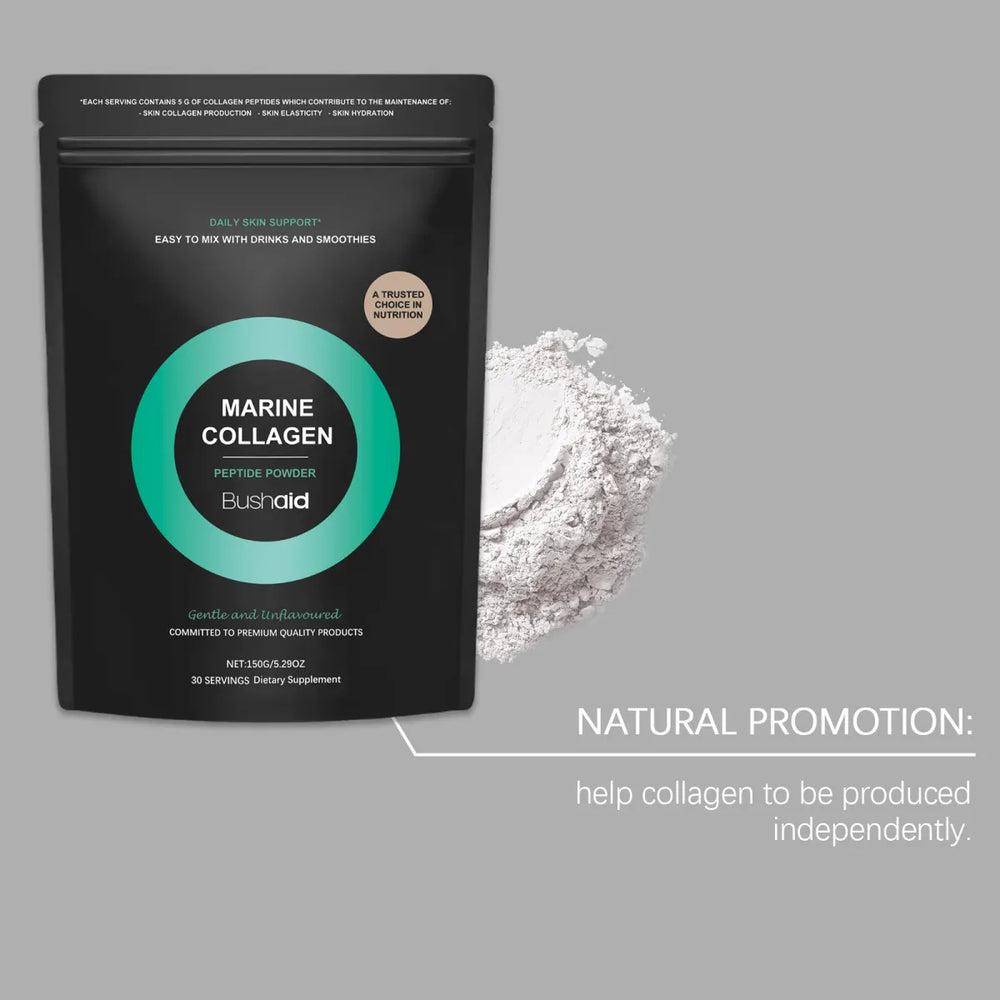 Bushaid Marine Collagen Peptide Powder 3-Pack Bundle | 450g | 90 Servings | Lab Tested | Best Value Skin Supplement — Organic Wellness Hub