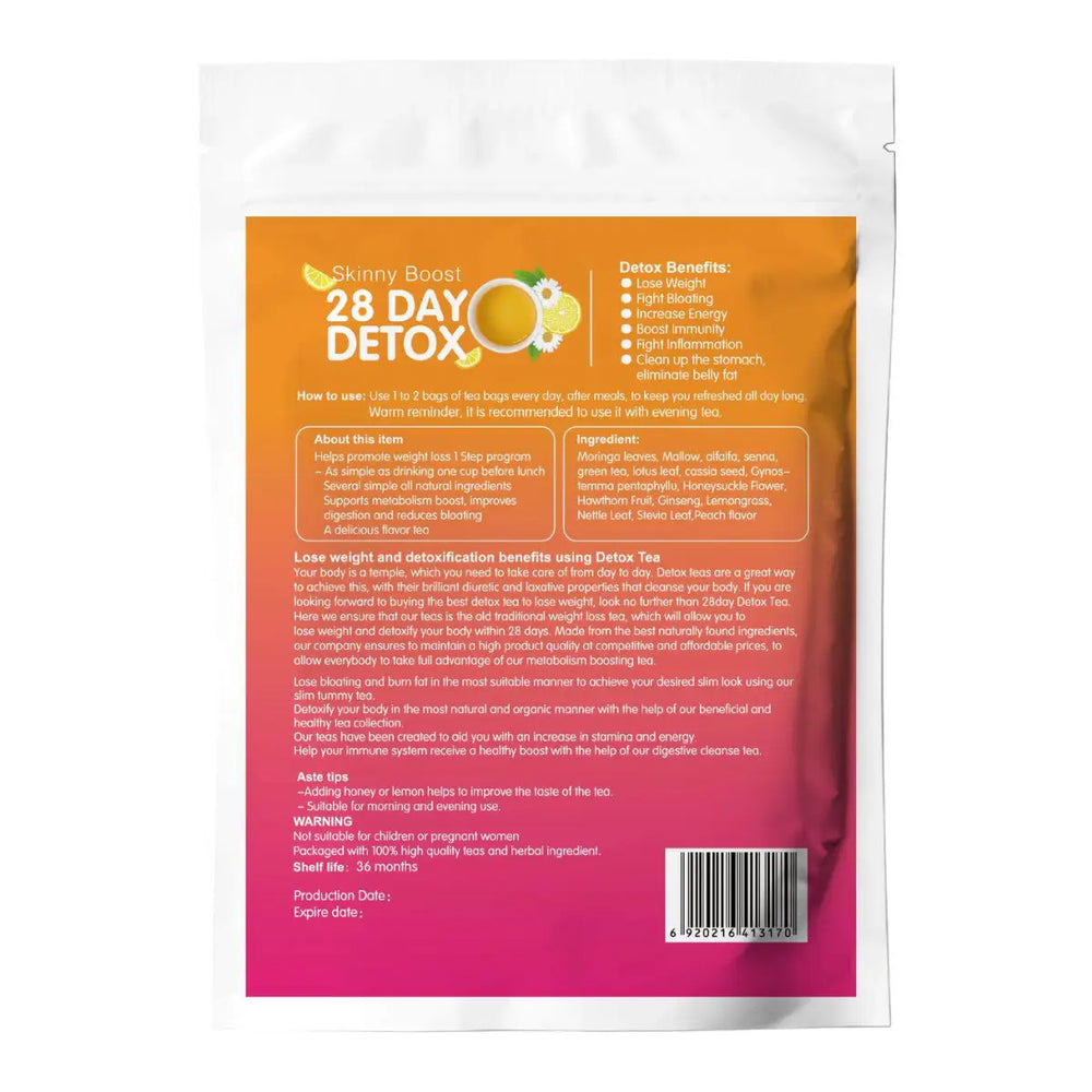 3-Pack Skinny Boost 28 Day Detox Daytime Tea | 100% Natural Herbal Slimming Tea – 84 Bags