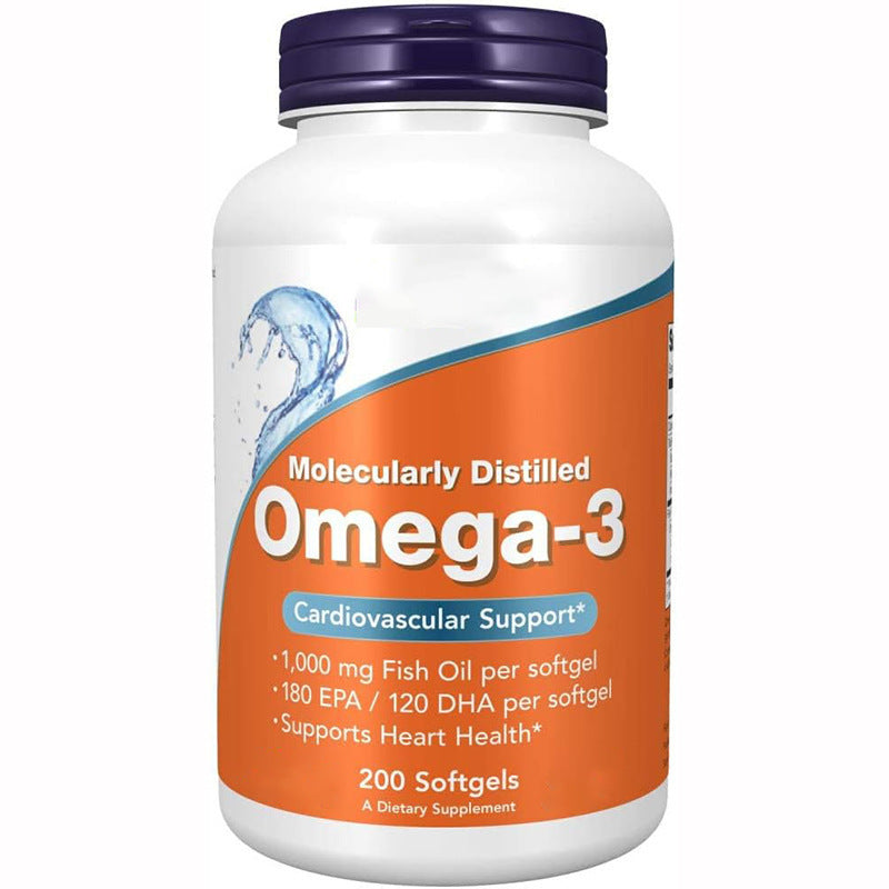 Omega-3 Fish Oil 1000mg Softgels -EPA DHA Heart Health Support 200 Count | Organic Wellness Hub