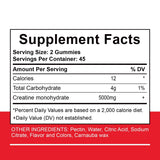 Creatine Monohydrate Gummies 5000mg Strawberry 90 Gummies | Organic Wellness Hub