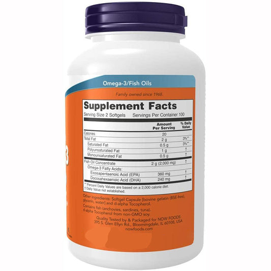 Omega-3 Fish Oil 1000mg Softgels -EPA DHA Heart Health Support 200 Count | Organic Wellness Hub
