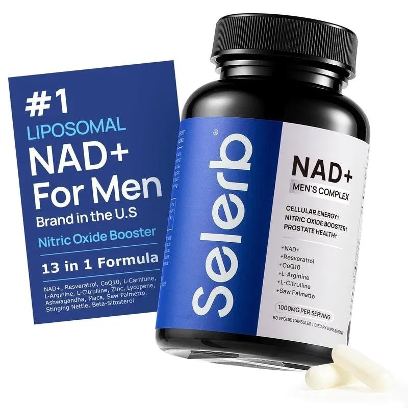 NAD+ Men's Complex Liposomal Supplement 3-Pack – 13-in-1 Formula with Resveratrol, CoQ10, L-Arginine & Saw Palmetto | 180 Veggie Capsules | Organic Wellness Hub