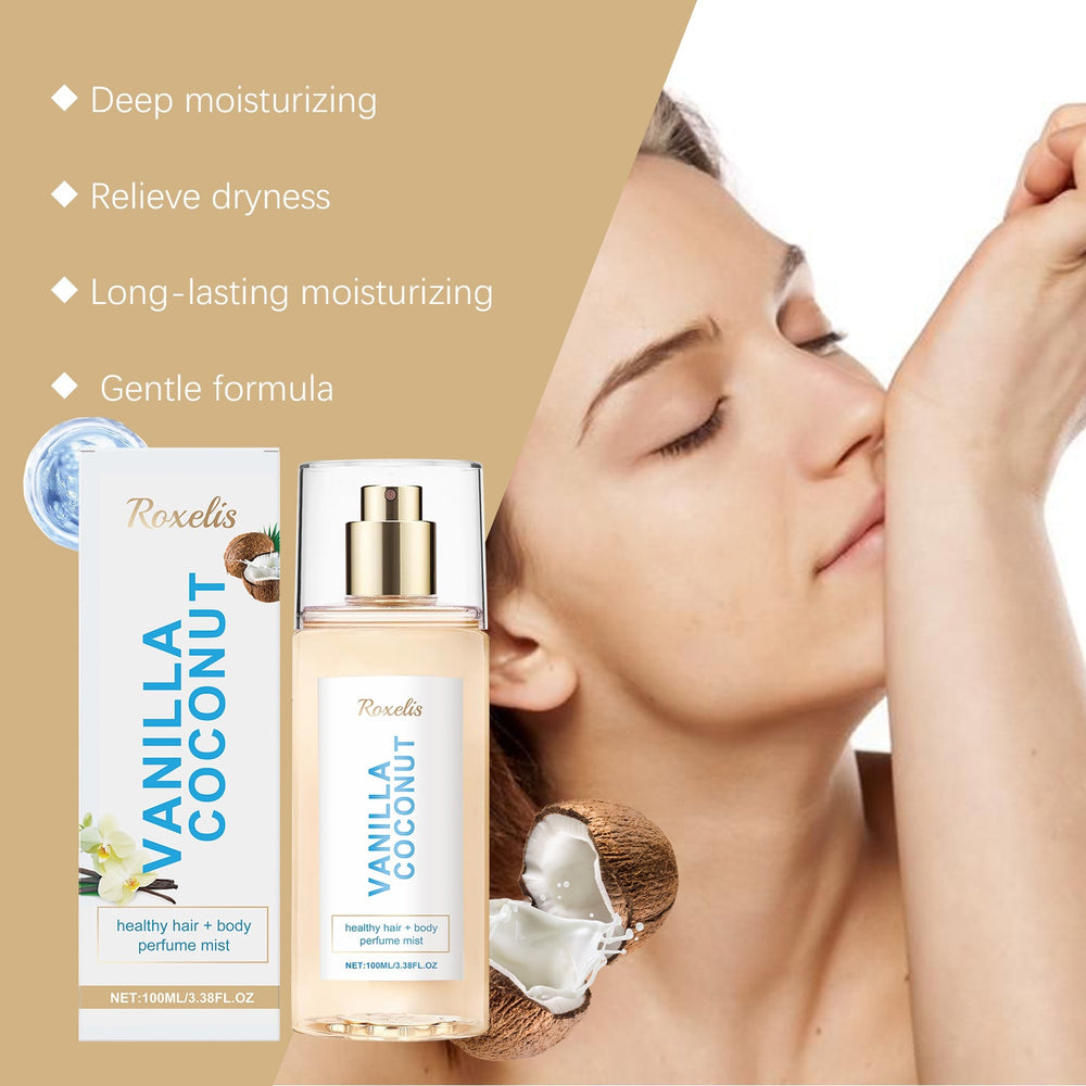 Roxelis Vanilla Coconut Hair + Body Perfume Mist 100ml - Organic Wellness Hub