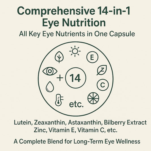 EverVision 14-in-1 Advanced Eye Formula | Lutein, Zeaxanthin & 8 Premium Nutrients | 60 Capsules | Organic Wellness Hub
