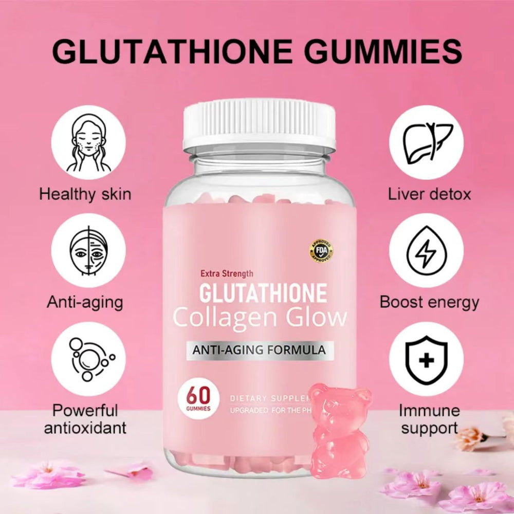 Extra Strength Glutathione Collagen Glow Gummies | Anti-Aging Formula | 60 Gummies | FDA Approved | Lab Tested | Skin Brightening | Organic Wellness Hub