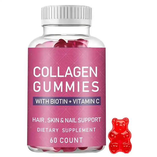 Collagen Gummies with Biotin & Vitamin C - Hair, Skin & Nail Support | 60 Count | Organic Wellness Hub