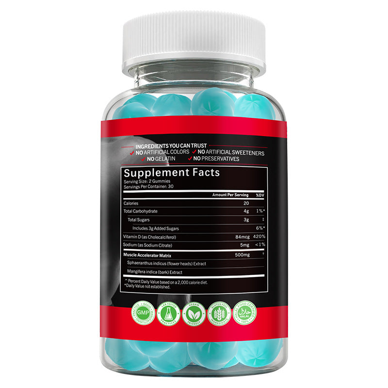 Muscle Gummies for Recovery & Muscle Support | Blueberry | Organic Wellness Hub