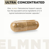 Terra ELMNT Testosterone Support for Men - Ashwagandha, Pycnogenol, Horny Goat Weed, Tongkat Ali & Tribulus | 90 Capsules | Natural Test Booster Supplement
