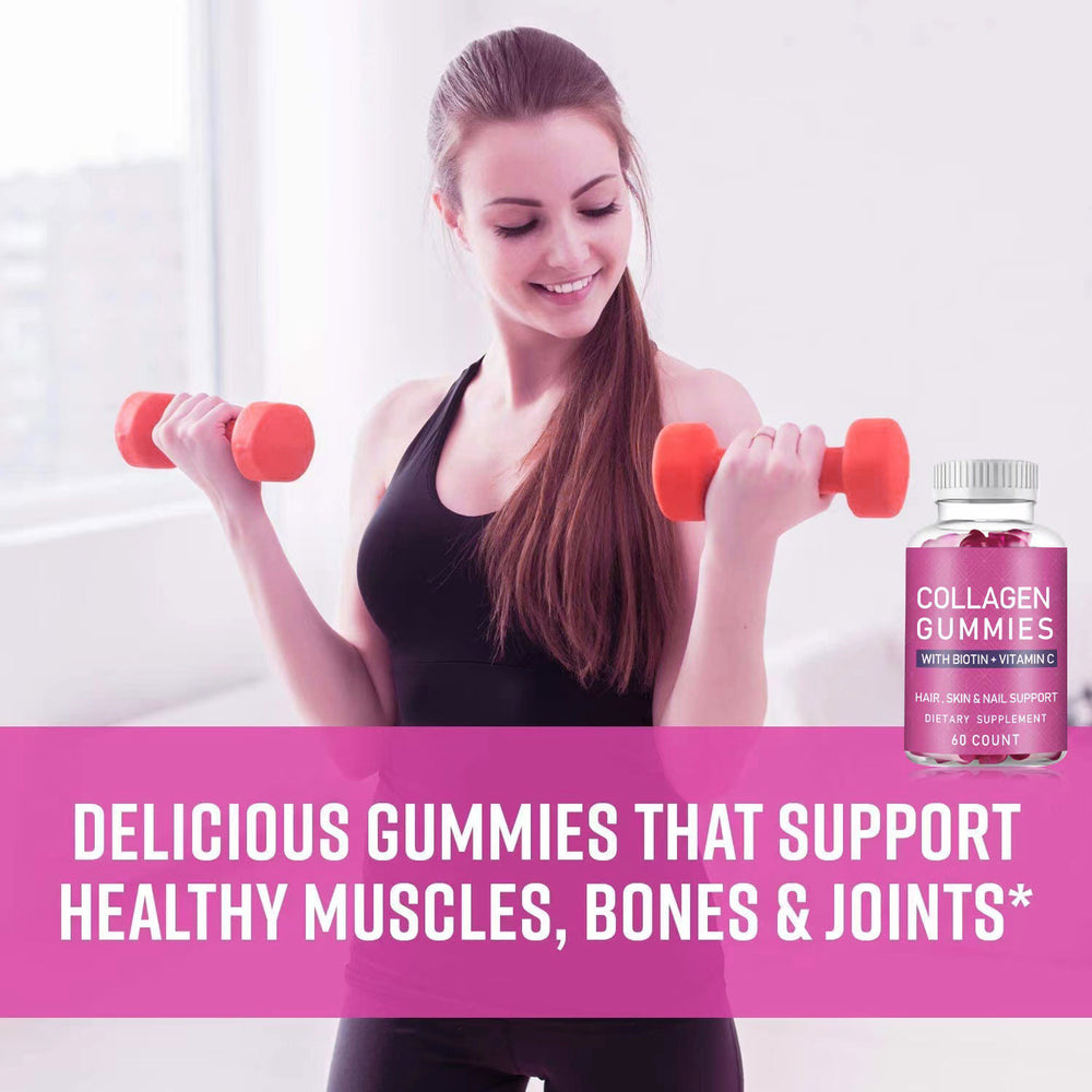 Collagen Gummies with Biotin & Vitamin C - Hair, Skin & Nail Support | 60 Count | Organic Wellness Hub