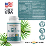 DHT Blocker for Hair Loss - Hair & Skin Formula, Herbal Ingredients, 60 Capsules, 30 Day Supply | Simply Revival