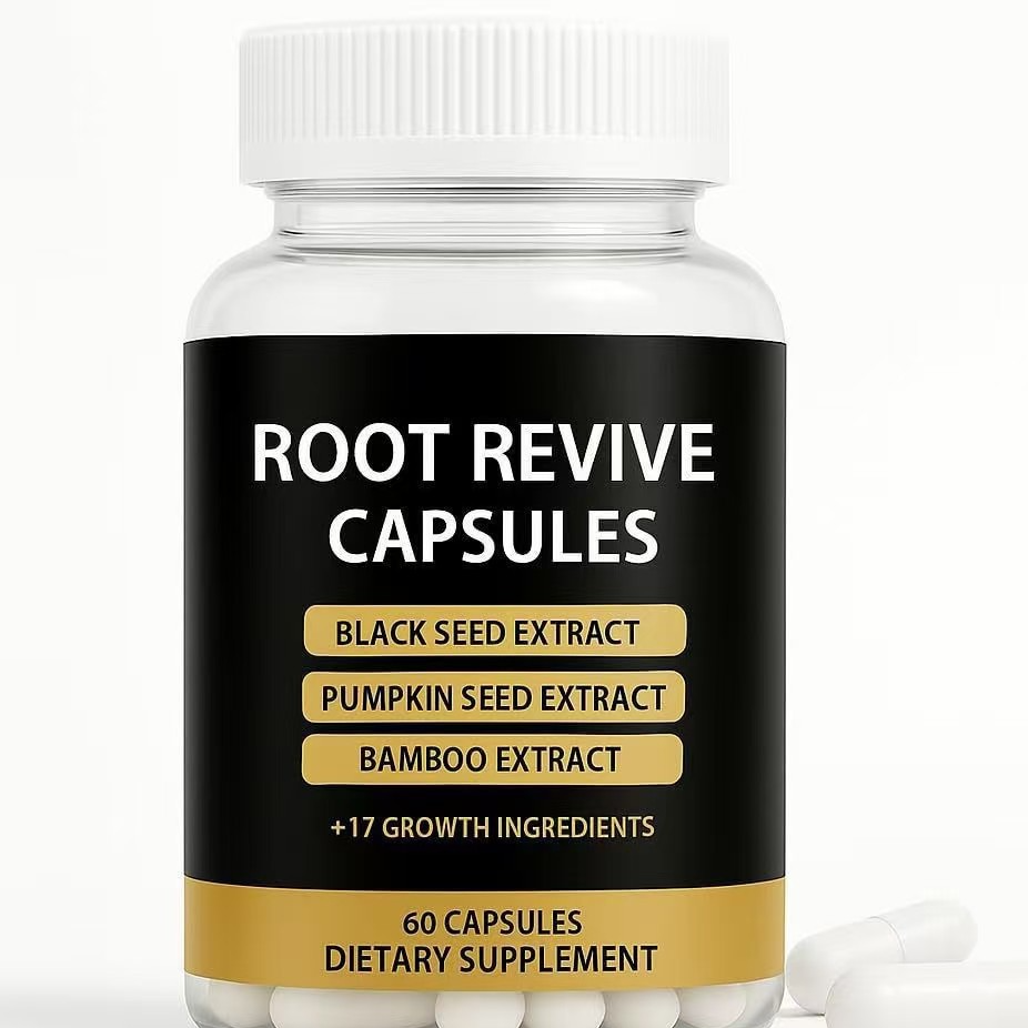 Root Revive Capsules - Hair Growth Support with Black Seed, Pumpkin Seed & Bamboo Extract (60ct) | Organic Wellness Hub