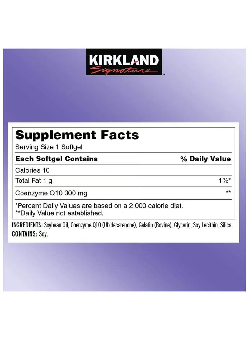 Kirkland Signature CoQ10 300mg 100 Softgels (3 Bottles) | USP Verified Heart Health & Energy Support | Organic Wellness Hub